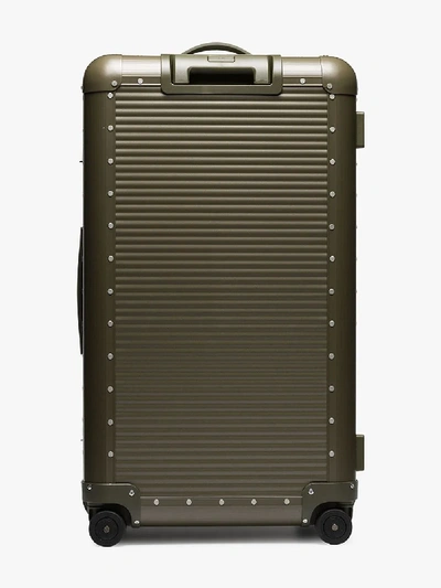 Shop Fpm - Fabbrica Pelletterie Milano By Nick Wooster Green Bank Trunk On Wheels Suitcase