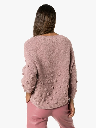 Shop Vika Gazinskaya Bobble Cropped Sweater In Purple