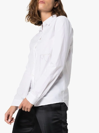 Shop Hyein Seo Embroidered Chain Shirt In White