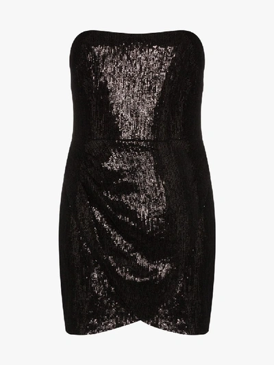 Shop Haney Olivia Strapless Sequin Mini Dress In Black