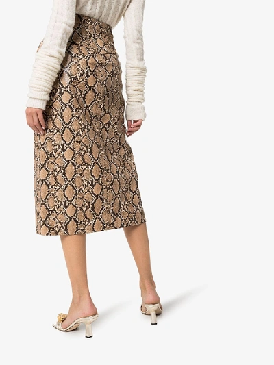 Shop Johanna Ortiz Poema Python Print Pencil Skirt In Neutrals