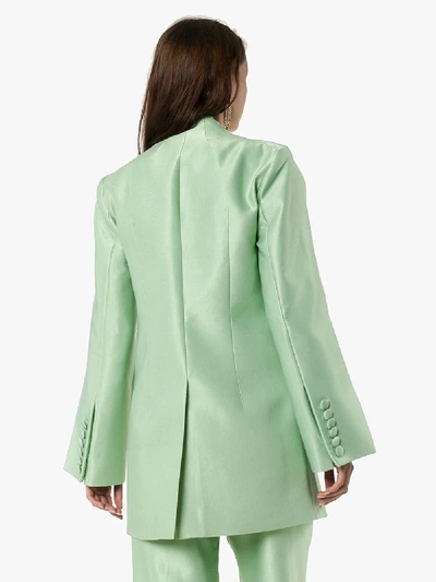 Shop Aleksandre Akhalkatsishvili Double Sleeve Blazer In Green