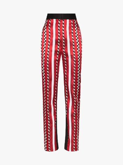 Shop Haider Ackermann Slim Leg Striped Trousers In Red