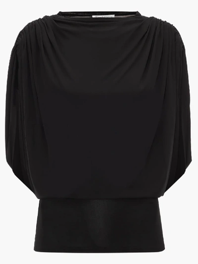 Shop Jw Anderson Draped Top With Shoulder Drawstring Detail In Black