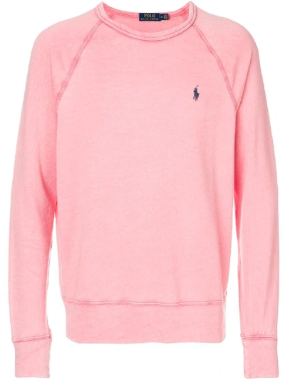 Shop Ralph Lauren Pink Cotton Sweatshirt