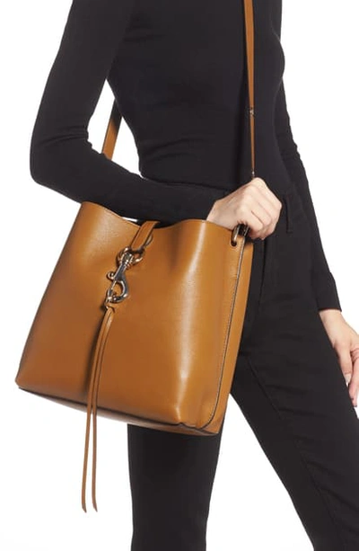 Shop Rebecca Minkoff Megan Leather Shoulder Bag In Nutmeg