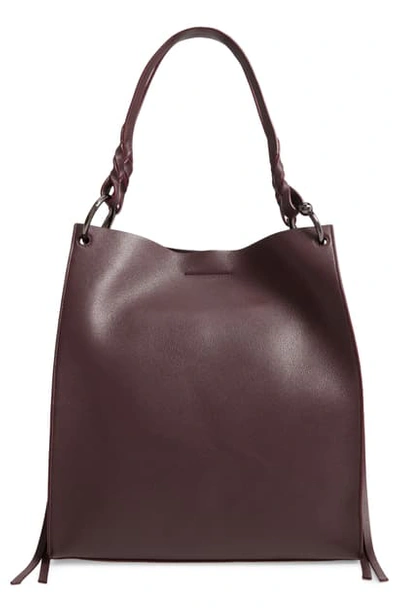 Shop Rebecca Minkoff Kate Soft North/south Leather Tote In Currant