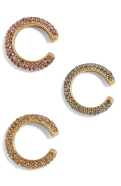 Shop Baublebar Set Of 3 Selena Pave Ear Cuffs In Multi/ Gold