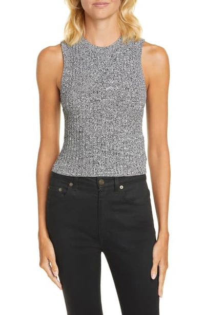 Shop A.l.c Marie Ribbed Sleeveless Sweater In Black/ White