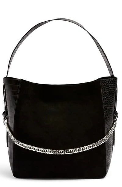 Shop Topshop Laurie Hobo Bag In Black