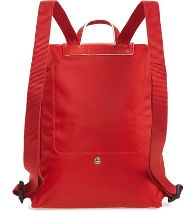 Shop Longchamp Le Pliage Club Backpack - Red In Vermillion