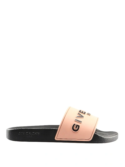 Shop Givenchy Relief Logo Rubber Slide Sandals In Light Pink