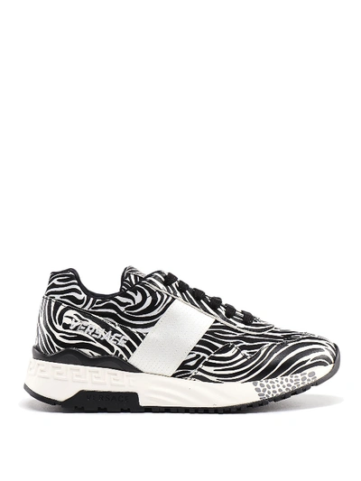 Shop Versace Achilles Zebra Printed Sneakers In Animal Print