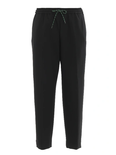 Shop Kenzo Tapered Crop Joggers In Black
