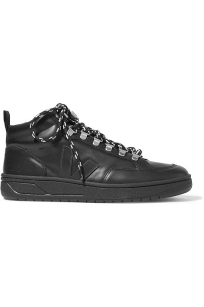 Shop Veja + Net Sustain Roraima Leather High-top Sneakers In Black
