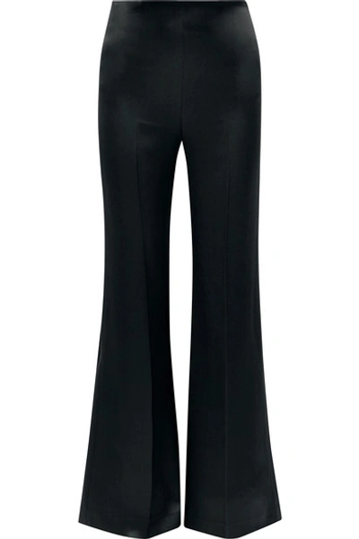 Shop Joseph Devyn Silk-satin Wide-leg Pants In Black