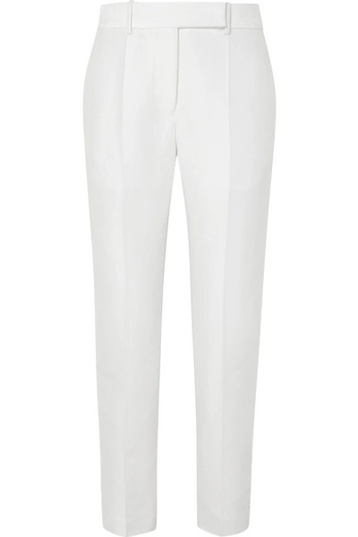 Shop Haider Ackermann Cotton And Silk-blend Tapered Pants In White