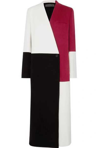 Shop Haider Ackermann Color-block Wool And Cashmere-blend Coat In White