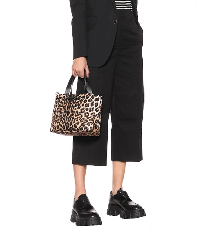 Shop Prada Leopard-print Nylon Tote In Multicoloured