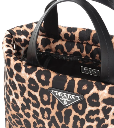 Shop Prada Leopard-print Nylon Tote In Multicoloured