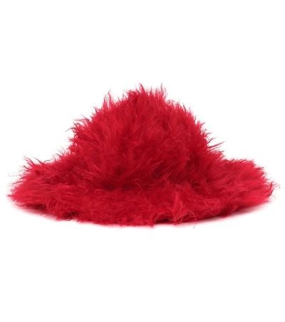 Shop Prada Mohair And Cotton Fedora In Red