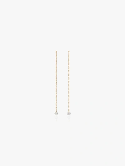 Shop Persée 18k Yellow Gold Drop Thread Diamond Earrings In Metallic
