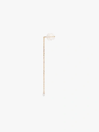 Persée 18kt Yellow Gold And Diamond Drop Thread Earrings In Metallic