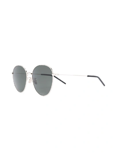 Saint Laurent Round Shape Sunglasses In Silver