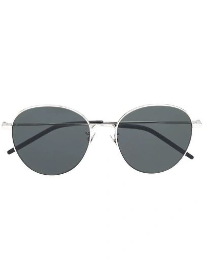 Saint Laurent Round Shape Sunglasses In Silver