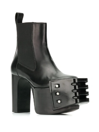 Shop Rick Owens Larry Grill Kiss Ankle Boots In 09 Black