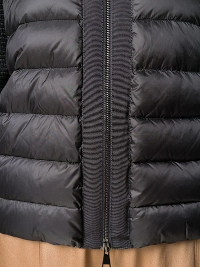 Shop Moncler Knit Sleeve Puffer Jacket In Black