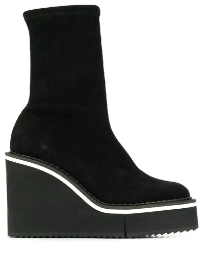Shop Clergerie Slip-on Platform Boots In 005 Black