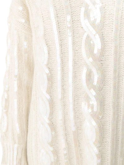 Moschino Wool And Alpaca Dress With Sequins In White