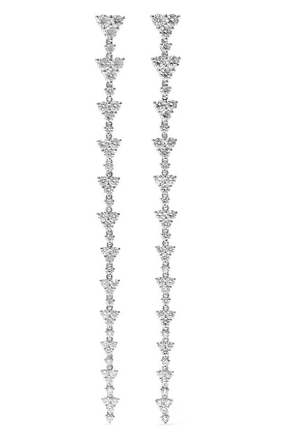 Shop Anita Ko Triangle Eternity 18-karat White Gold Diamond Earrings
