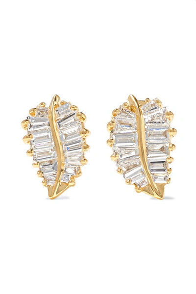 Shop Anita Ko Small 18-karat Gold Diamond Earrings