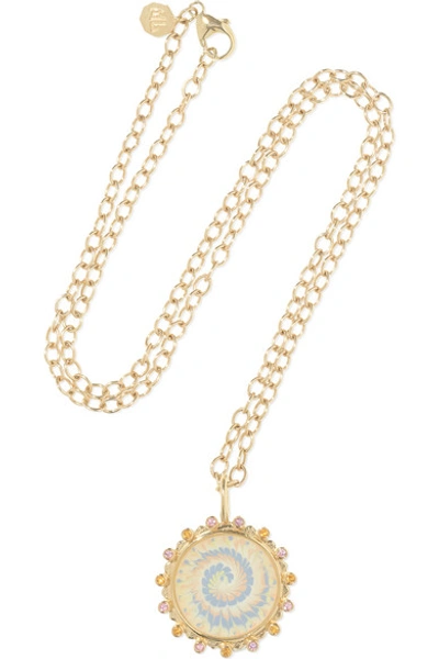 Shop Marlo Laz Tie Die 14-karat Gold Sapphire Necklace