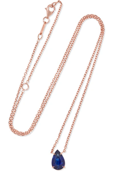 Shop Anita Ko 18-karat Rose Gold Sapphire Necklace