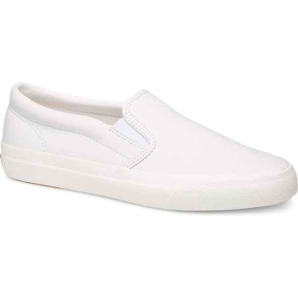 keds white leather slip on