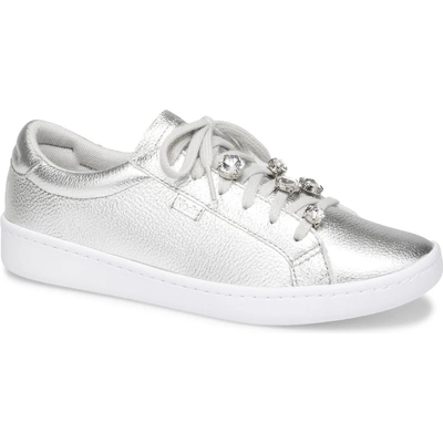 Shop Keds Ace Metallic Leather Gem In Silver
