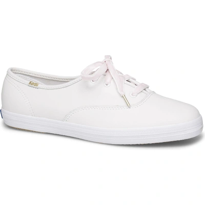Shop Keds Champion Leather Faux Shearling In White