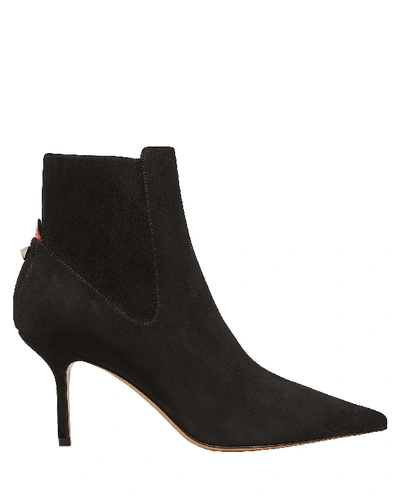 Shop Valentino Garavani Rogue Suede Stiletto Booties In Black