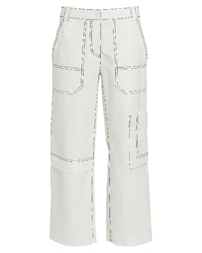 Shop 3.1 Phillip Lim / フィリップ リム Cropped Cotton-blend Twill Cargo Pants In Ivory