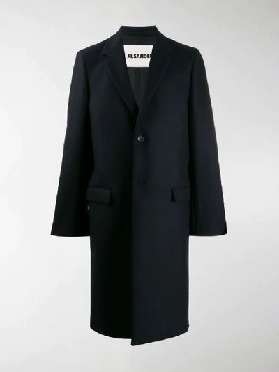 Shop Jil Sander Single Breasted Coat In Blue