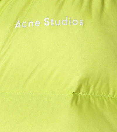 Shop Acne Studios Hooded Nylon Down Jacket In Yellow