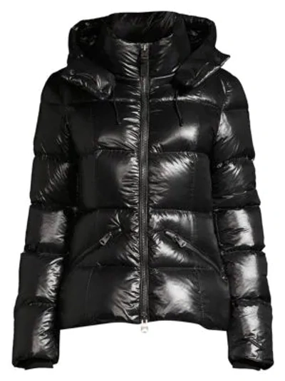 Shop Mackage Women's Madalyn Hooded Puffer Jacket In Black