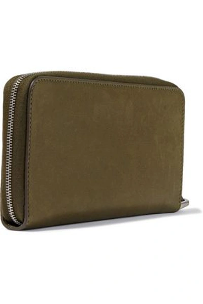 Shop Rick Owens Woman Leather Continental Wallet Army Green