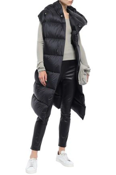 Shop Rick Owens Woman Quilted Shell Hooded Down Vest Black