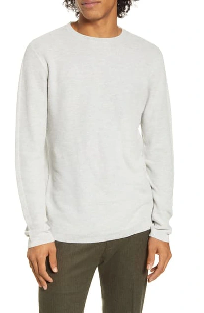 Shop Scotch & Soda Textured Crewneck Sweater In Light Grey