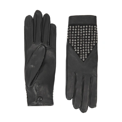 Shop Agnelle Clea Embellished Leather Gloves