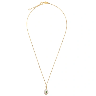 Shop Anni Lu Baroque 18kt Gold-plated Necklace In Green